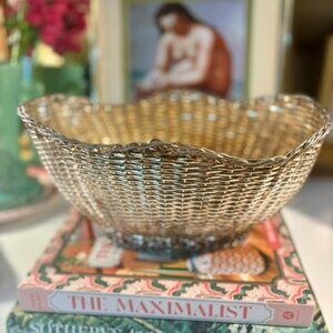 Mid-Century Style Silver-Plated Basket